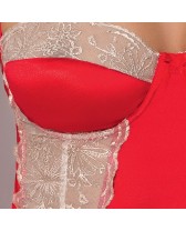 PASSION LORAINE CHEMISE & TANGA ROJO S/M