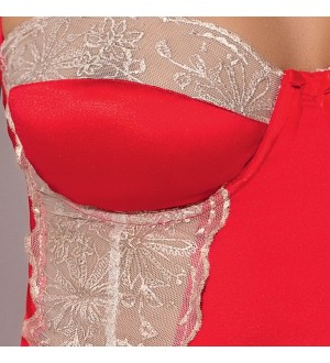 PASSION LORAINE CHEMISE & TANGA ROJO S/M