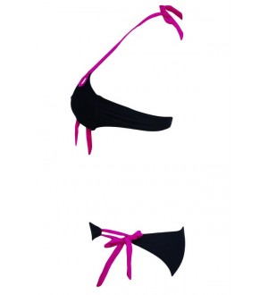 QUEEN SUMMER BIKINI NEGRO / FUCHSIA TALLA L