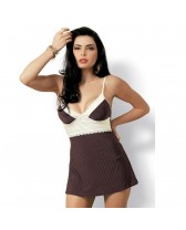 OBSESSIVE CHOCO CHEMISE MARRON/BLANCO S/M