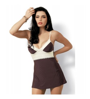 OBSESSIVE CHOCO CHEMISE MARRON/BLANCO S/M