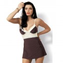 OBSESSIVE CHOCO CHEMISE MARRON/BLANCO S/M