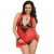 RED DIAMOND BABYDOLL ROJO Y NEGRO BORDADO TALLA GRANDE  STYLE 9732Q