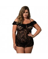 LEG AVENUE CHEMISE CORTO BORDADO TALLA GRANDE