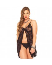 LEG AVENUE ROSE LACE BABYDOLL&TANGA TALLA GRANDE