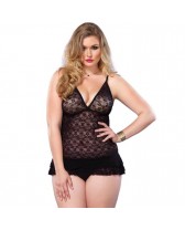 LEG AVENUE CHEMISE WITH LAYERED RUFFLE TALLA GRANDE