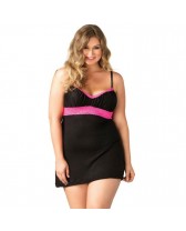 LEG AVENUE BABYDOLL NEGRO / ROSA TALLA GRANDE