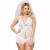 LEG AVENUE BABYDOLL BLANCO NOVIA CON TANGA TALLA GRANDE 1X/2X