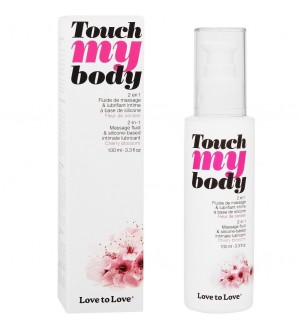 TOUCH MY BODY 2 EN 1 ACEITE MASAJE + LUBRICANTE SILICONA CEREZO EN FLOR 100ML