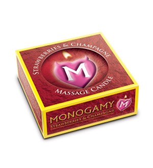 MONOGAMY VELA DE MASAJE FRESAS CON CHAMPAGNE 25GR