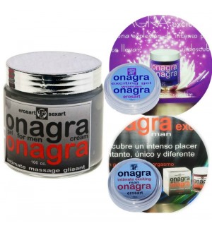 GEL ONAGRA MAN POTENCIADOR 100CC + KIT REGALO 2 CREMAS ORGASMICAS  EL Y ELLA ONAGRA