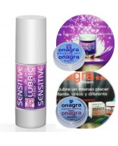 GOTAS DE SEDA "SENSITIVE" LUBRICANTE 30ML + KIT REGALO 2 CREMAS ORGASMICAS  EL Y ELLA ONAGRA