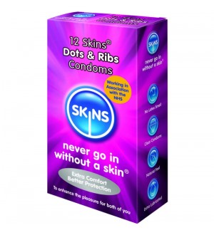 SKINS PRESERVATIVOS PUNTOS & ESTRÍAS 12 UDS