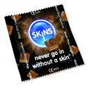 SKINS PRESERVATIVO SABOR A CHOCOLATE NEGRO 4 UDS