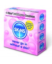 SKINS PRESERVATIVO SABOR A CHICLE 4 UDS