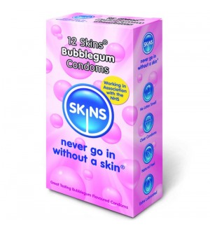 SKINS PRESERVATIVO SABOR A CHICLE 12 UDS