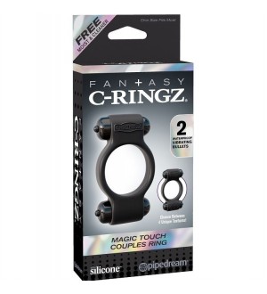 FANTASY C-RINGZ MAGIC ANILLO DOBLE SILICONA VIBRADOR NEGRO