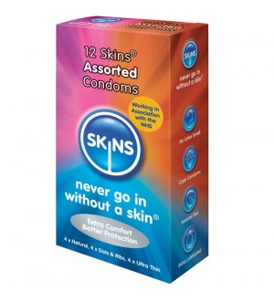 SKINS PRESERVATIVOS NATURAL + FINO + PUNTOS & ESTRIAS 12 UDS