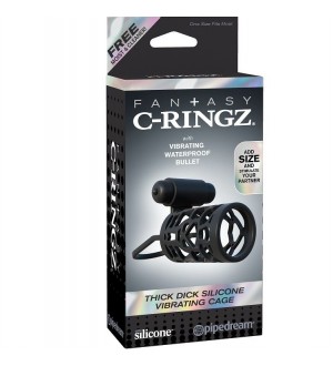 FANTASY C-RINGZ ANILLO JAULA VIBRADOR NEGRO