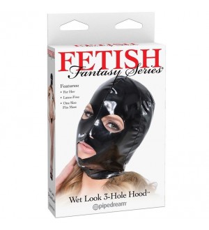 FETISH FANTASY MASCARA LEATHER 3 ORIFICIOS PARA ELLA