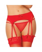 QUEEN LINGERIE SET LIGUERO + TANGA ROJO