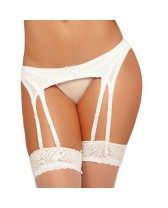 QUEEN LINGERIE SET LIGUERO + TANGA BLANCO