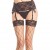 QUEEN LINGERIE LIGUERO NEGRO AJUSTADO ALTO BORDADO