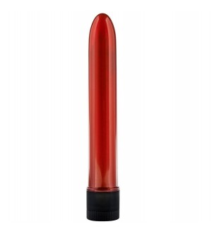 VIBRADOR CLASICO METALIZADO ROJO 17CM