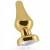 RICH R1 PLUG ANAL METAL GOLD CLEAR SHAPHIRE 10CM