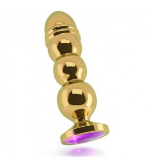 RICH R10 PLUG ANAL METAL GOLD PURPLE SHAPHIRE 12.5CM