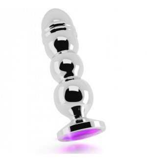 RICH R10 PLUG ANAL METAL SILVER PURPLE SHAPHIRE 12.5CM