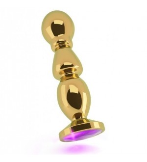 RICH R2 PLUG ANAL METAL GOLD PURPLE SHAPHIRE 12CM