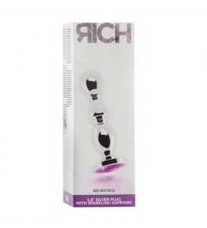 RICH R2 PLUG ANAL  METAL SILVER PURPLE SHAPHIRE 12CM