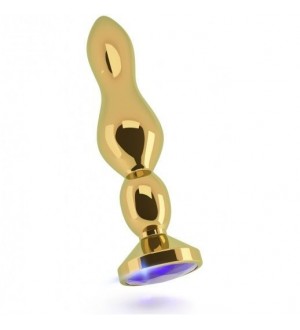 RICH R4 GOLD PLUG ANAL METAL PURPLE SAPHIRE 12CM