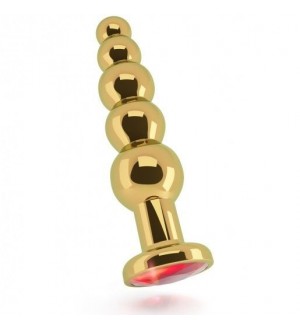 RICH R5 GOLD PLUG ANAL METAL RED SAPHIRE 12.5CM