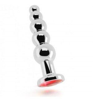 RICH R5 SILVER PLUG ANAL METAL RED SAPHIRE 12.5CM