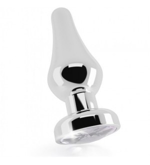 RICH R6 SILVER PLUG ANAL METAL CLEAR SAPHIRE 11.4CM