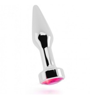 RICH R9 SILVER PLUG ANAL METAL PINK SAPHIRE 10CM