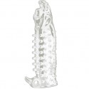 FUNDA EXTENSORA PENE WAGGING DOG VIBRADOR TRANSPARENTE