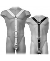 LEATHER BODY HARNESS MEN BLANCO