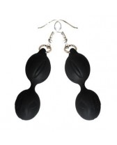 ADRIEN ACCESORIO PENDIENTES GEISHA LASTIC BALLS NEGRO