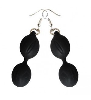 ADRIEN ACCESORIO PENDIENTES GEISHA LASTIC BALLS NEGRO