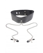 FETISH FANTASY SERIES SET COLLAR Y PINZA PEZONES METAL