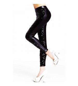 QUEEN LINGERIE LEGGING LENTEJUELAS NEGRO