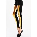 QUEEN LINGERIE LEGGING GOLD METALLIC AND BLACK