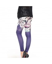 QUEEN LINGERIE LEGGING  BLUE AND LEOPARD