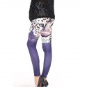 QUEEN LINGERIE LEGGING  BLUE AND LEOPARD