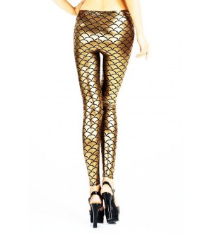 QUEEN LINGERIE LEGGING GOLD METALLIC