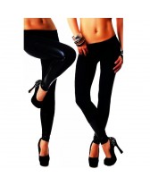 QUEEN LINGERIE LEGGING BLACK SPANDEX + VYNIL