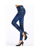 QUEEN LINGERIE LEGGING  BLUE METALLIC